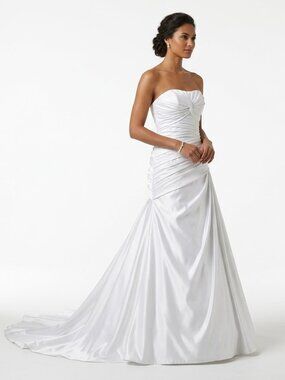 Manuel Mota Pronovias Strapless Satin Wedding Gown NEW- Sz. 10